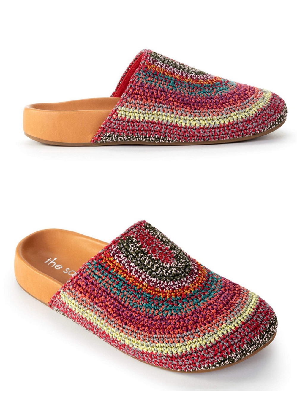 The Sak Bolinas Handwoven Multicolor Sunset Stripe Colorway Crochet Mules 10 - Picture 11 of 11